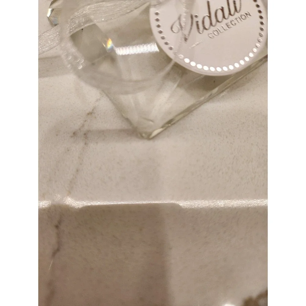 Vidali Collection Crystal Square Lidded Trinket Jewelry Box 2 Small Chips On Lid